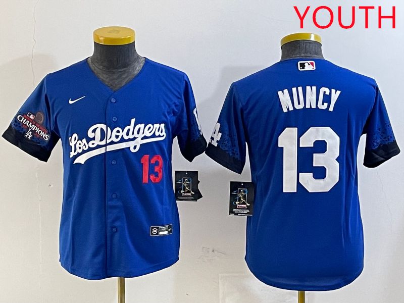Youth Los Angeles Dodgers 13 Muncy Blue City Edition 2025 Nike MLB Jersey style 2